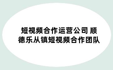短视频合作运营公司 顺德乐从镇短视频合作团队